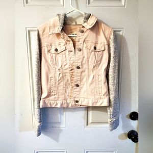 Mudd Denim Sweatshirt Jacket Pale Pink  Medium